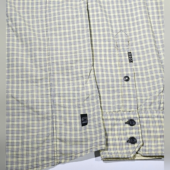 G-Star Raw NIECK GRAD Gray Yellow Plaid Checked Button Down Shirt Men Large - Picture 7 of 8